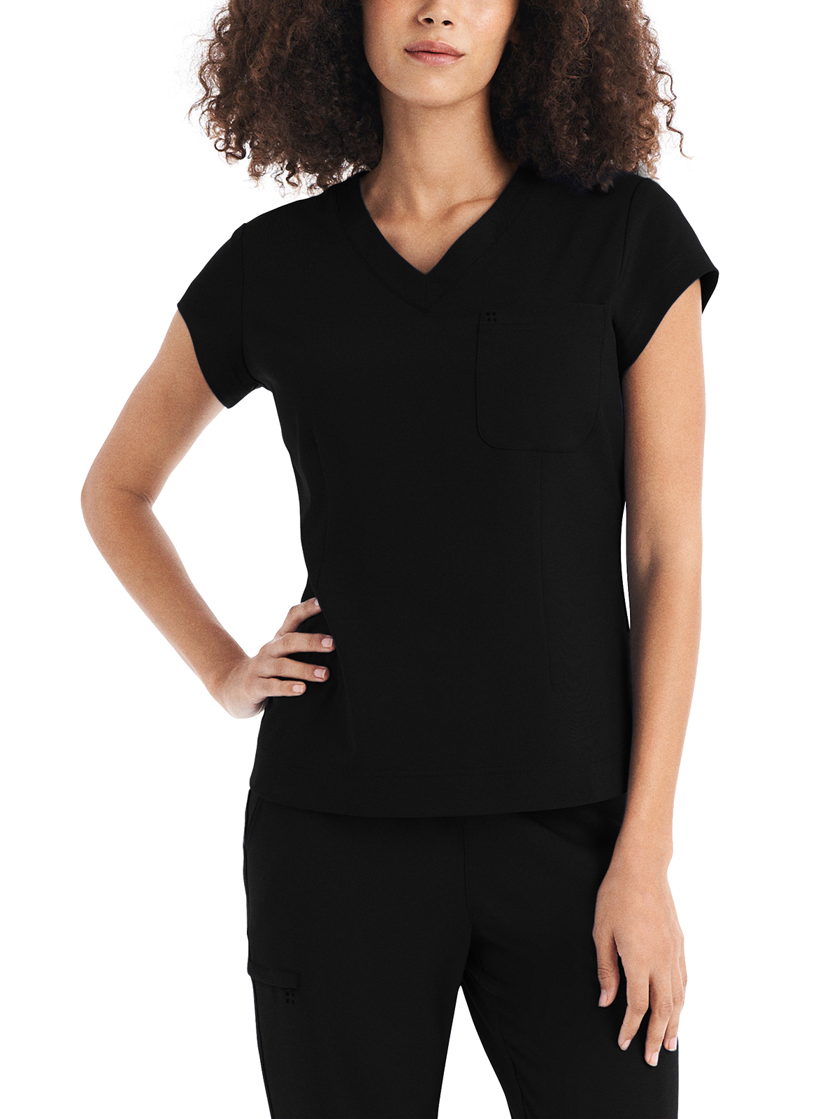 White Cross - CRFT - Women's One-Pocket V-Neck Top 7
