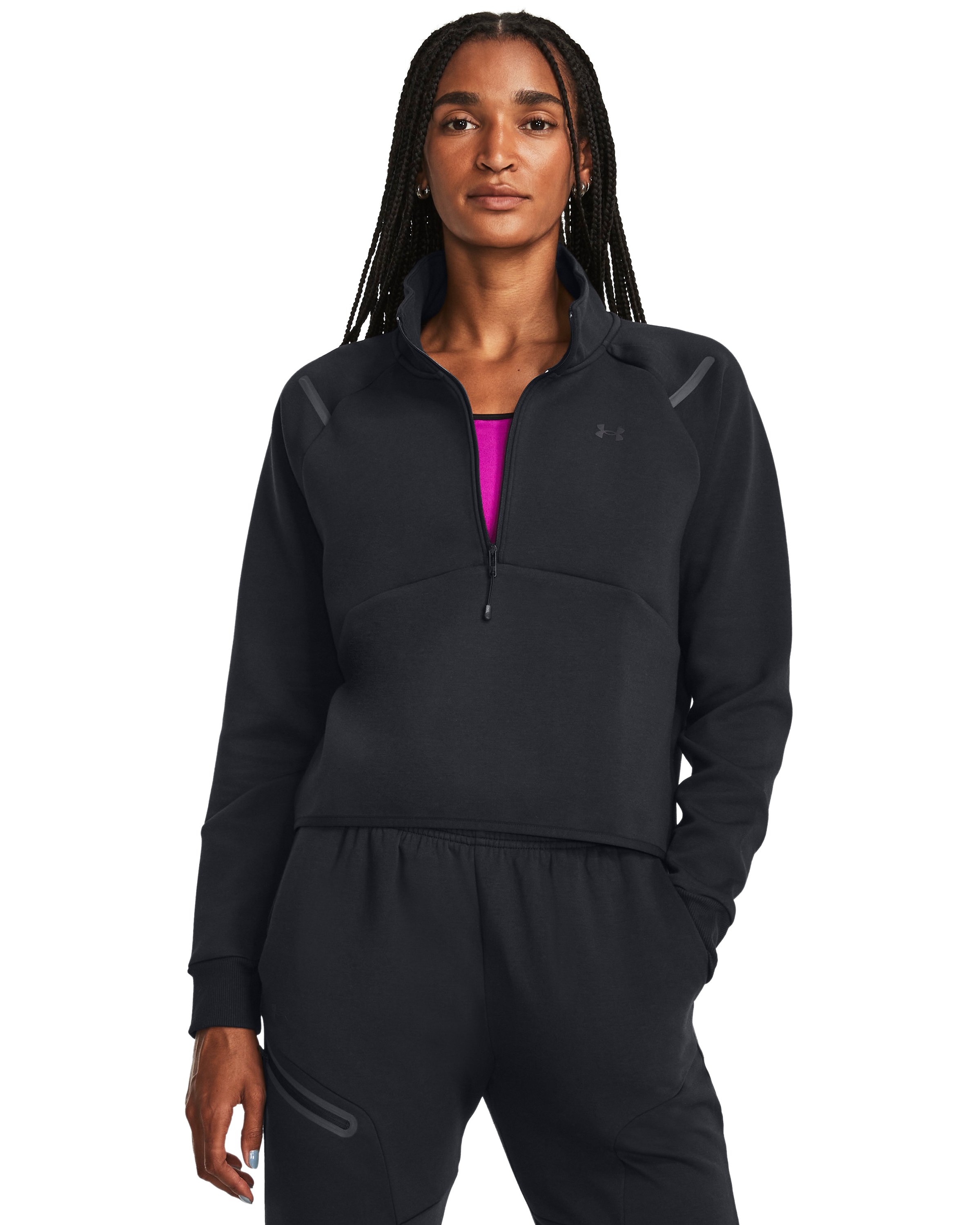 Women's UA Unstoppable Fleece Crop  Zip  3