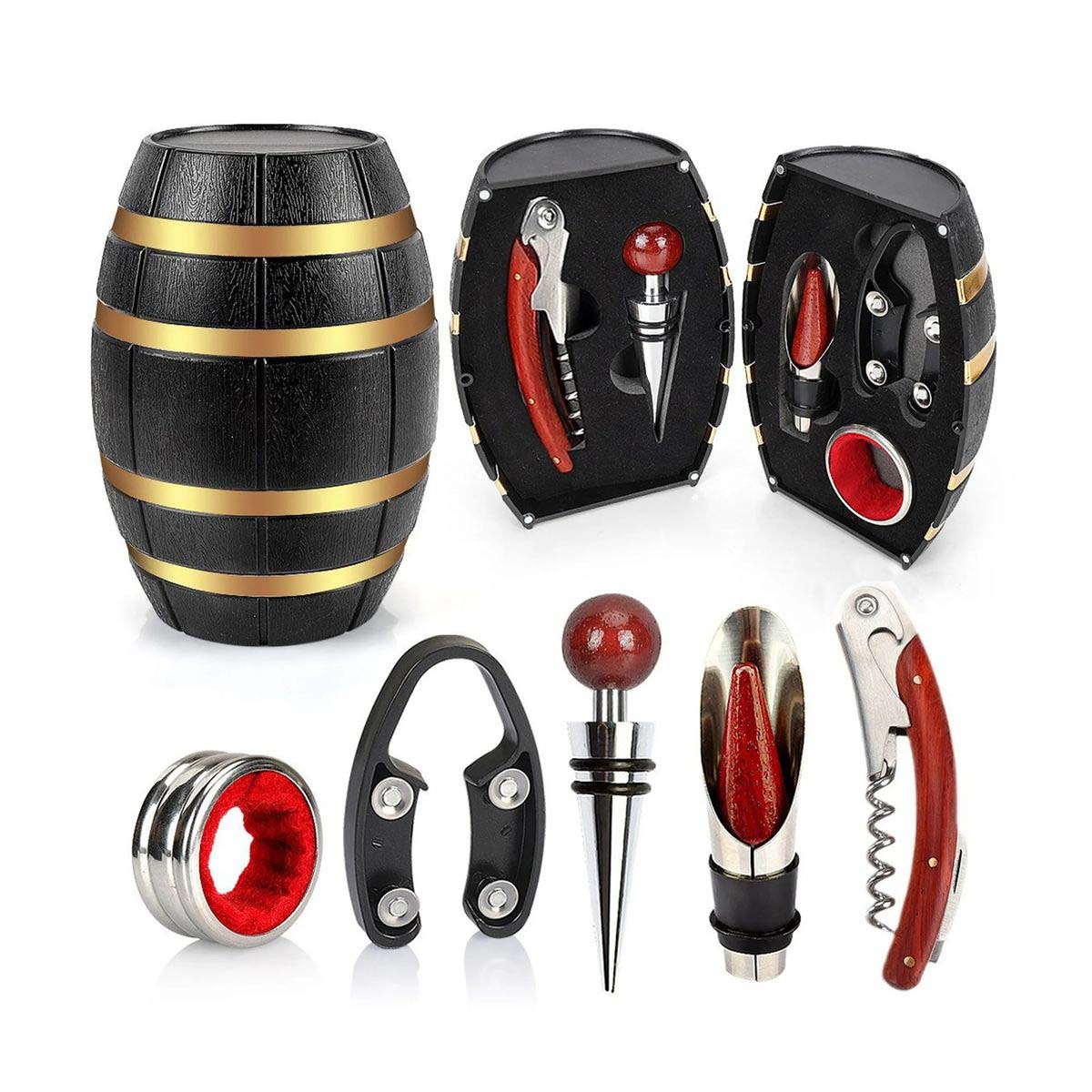 Barrel Shaped Wine Tool Set with Elegant Design 1