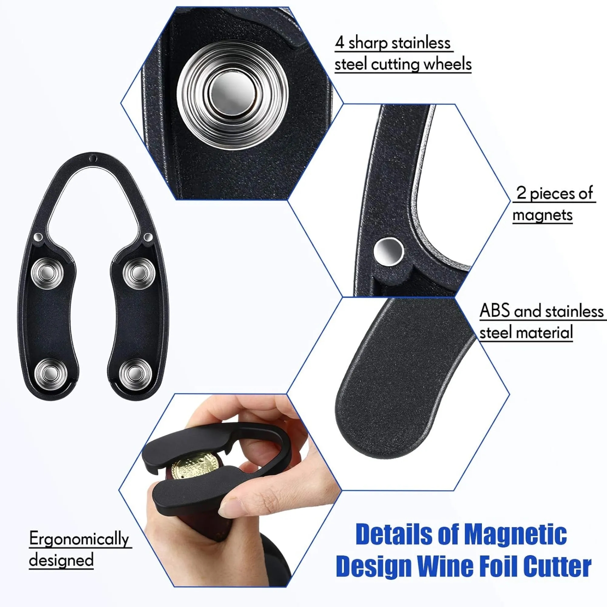 Portable Magnetic Wine Tin Foil Cutter 4