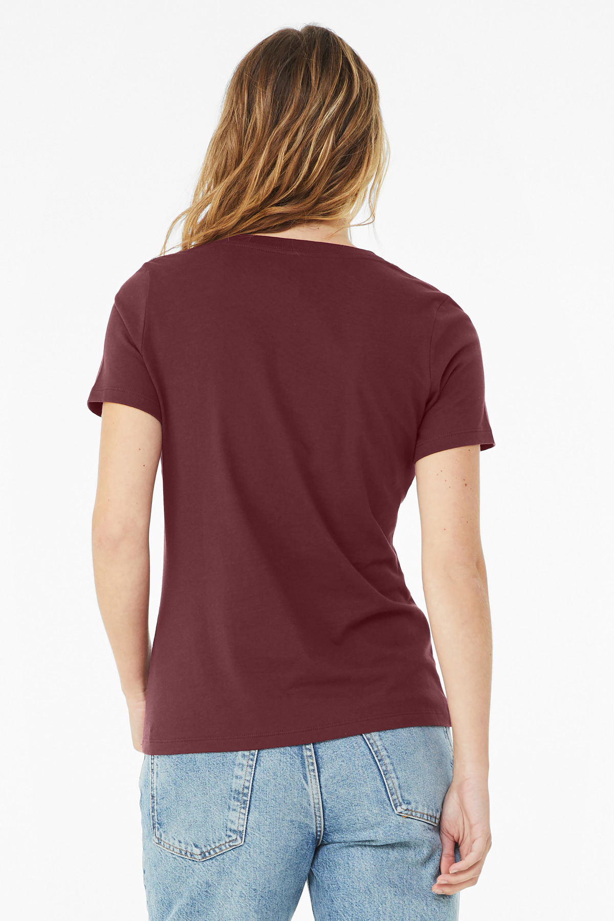 BELLA+CANVAS Women's Relaxed Jersey Short Sleeve V-Neck Tee. BC6405 26