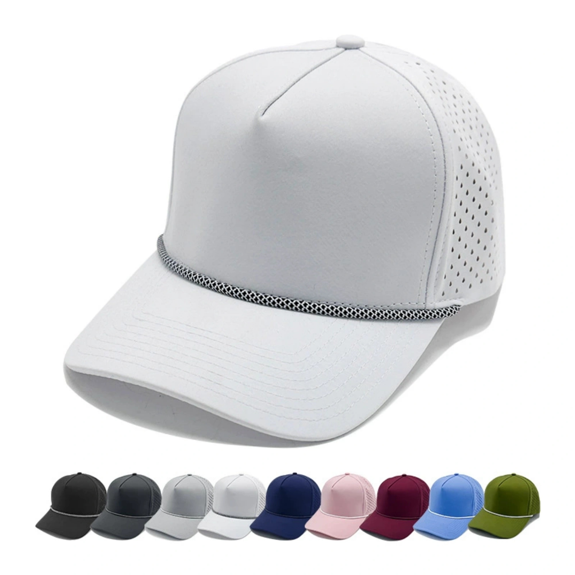 5 Panel Baseball Cap w/Laser Cut Mesh Back 1