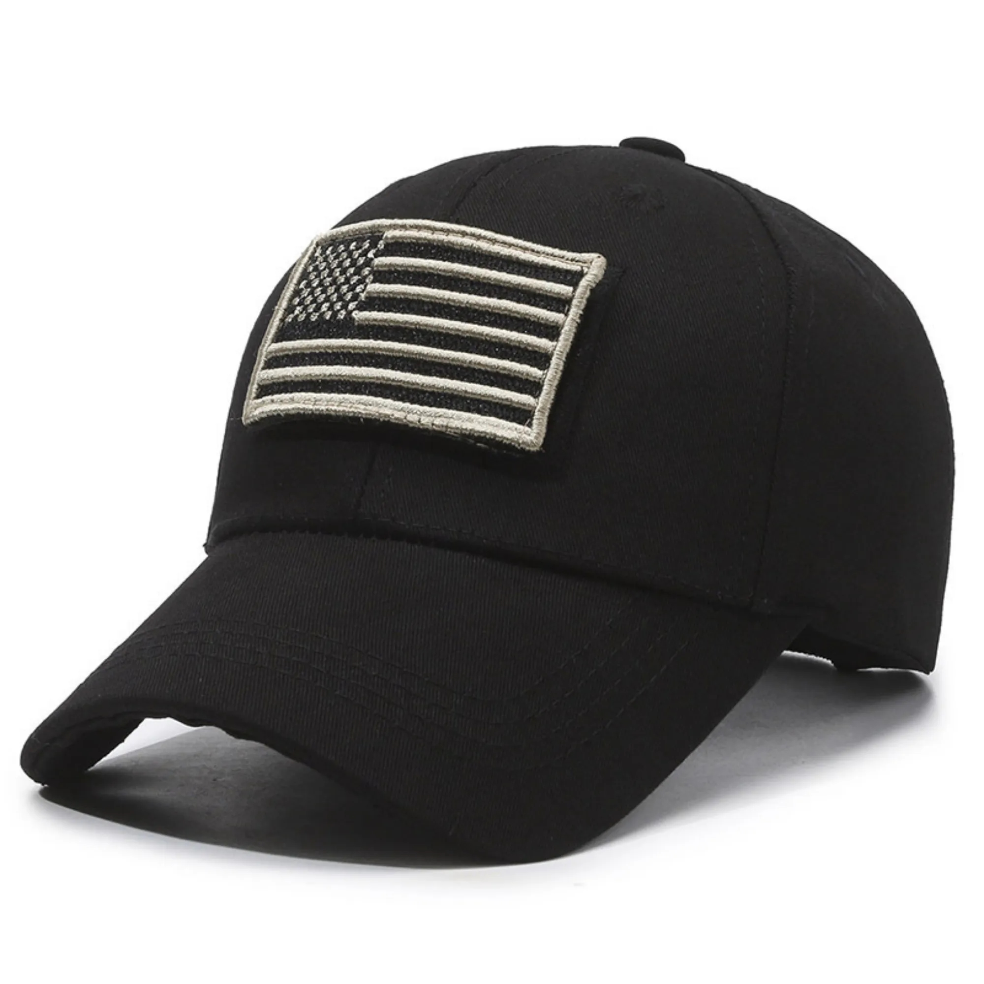 Camouflage Cotton Baseball Cap With Flag 12