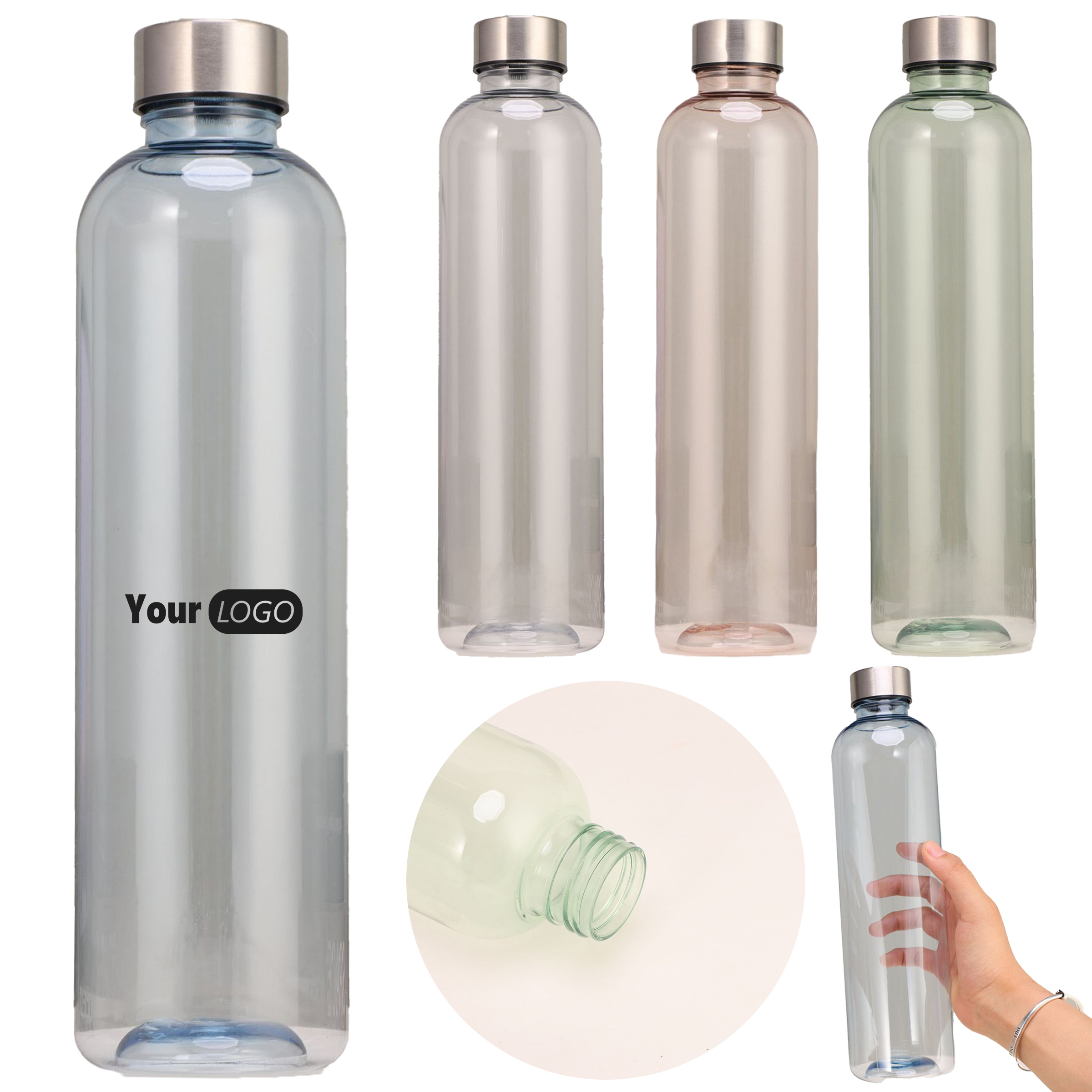 Plastic Solid Color Transparent Cycling Kettle 3