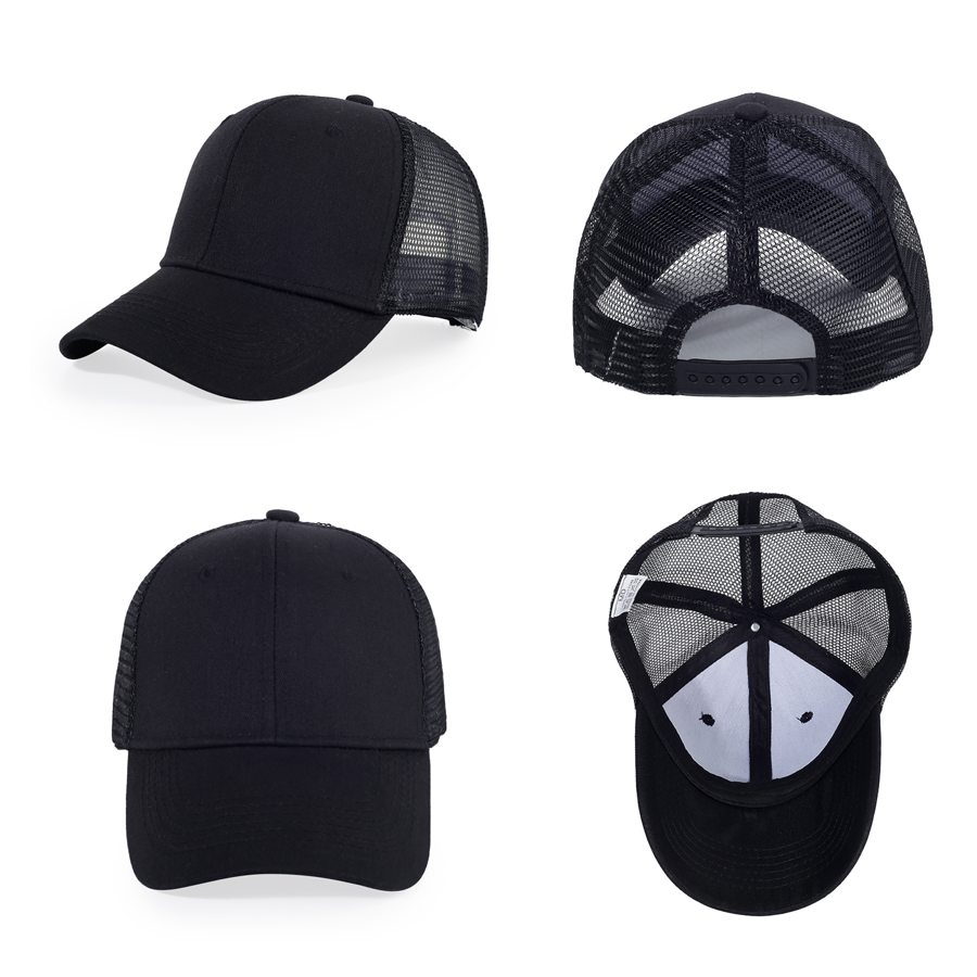 Stock Solid Color Cotton 6-Panel Trucker Cap 8