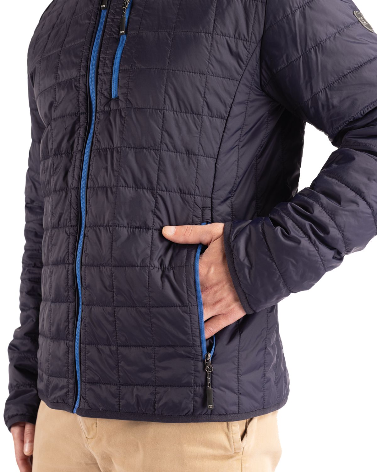 Cutter & Buck Rainier Recycled Insulated Puffer Mens Full Zip Hooded Jacket Jacket 12