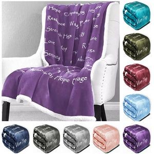 Polyester Word Printed Sherpa Blanket 3