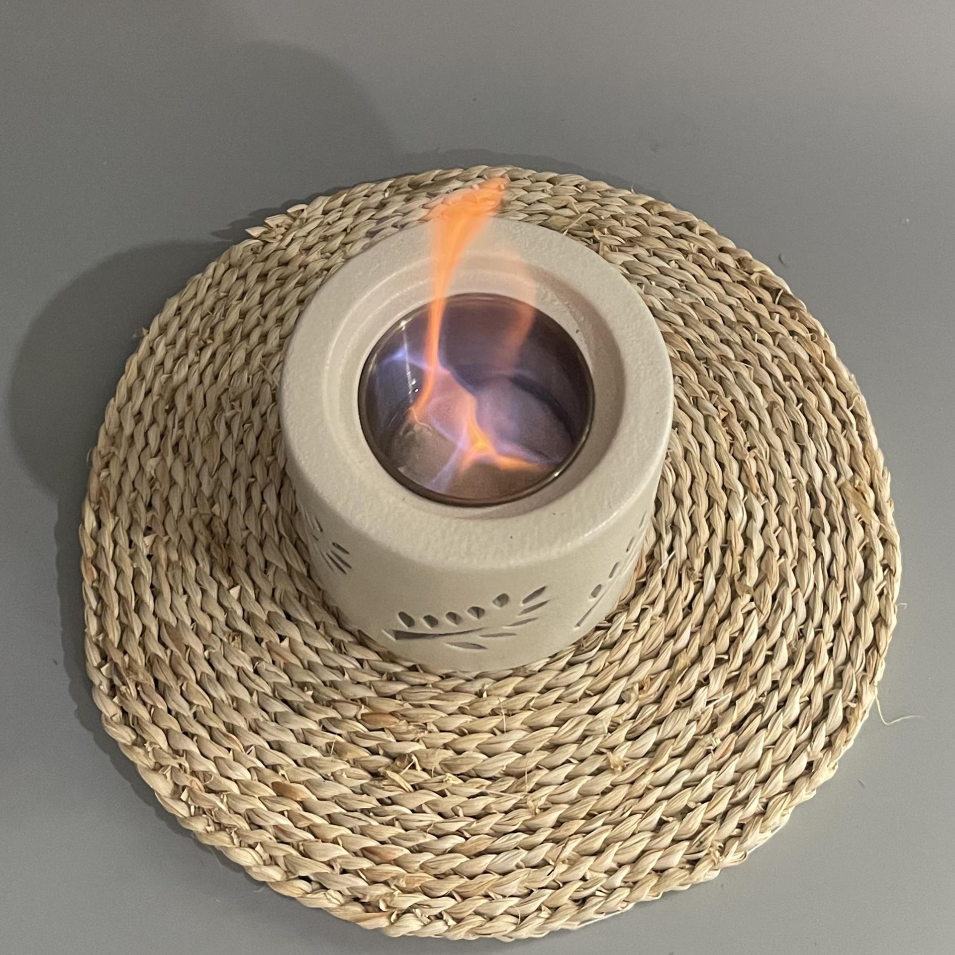 Small Portable Cement Fireplace Indoors 5