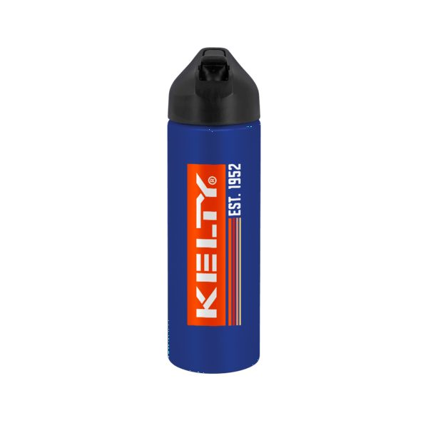 EasyFlow Recycled Aluminum Bottle w Straw Lid, custom water bottle with logo imprint 24