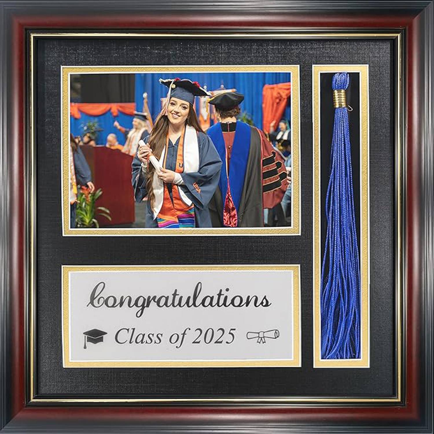 Black Gold Graduation Photo Frame w/ Tassel Wall Art 4
