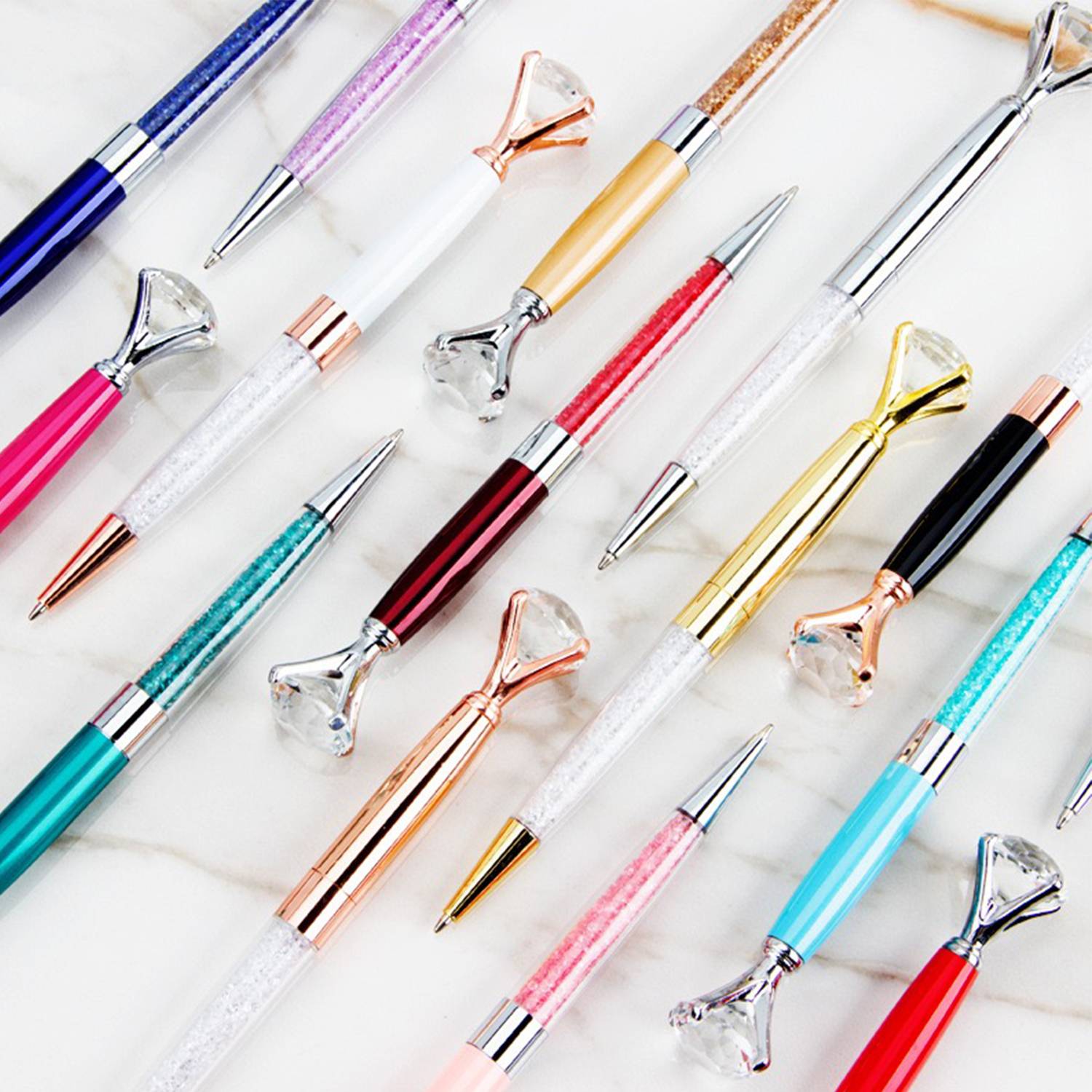 Crystal Diamond Metal Ballpoint Pen With Black Ink 5