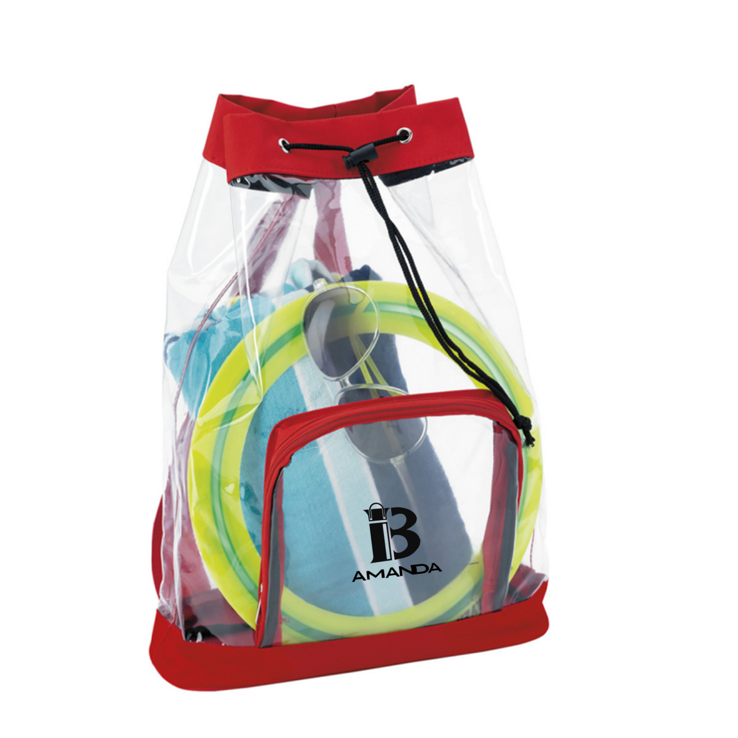Water Proof PVC Transparent Clear Drawstring Backpack 4