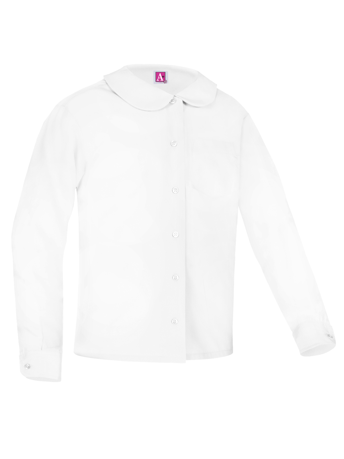 A+ Uniforms - Girls' Peter Pan Long Sleeve Broadcloth Blouse 2