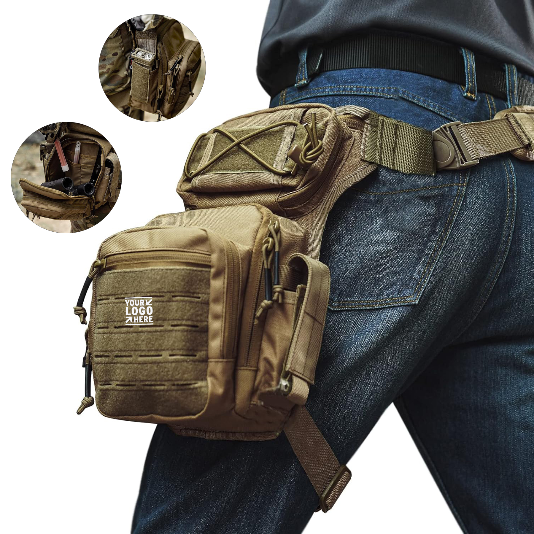 Men Women Multifunctional Outdoor Hiking Drop Leg Bag Military Tactical Thigh Pack Pouch