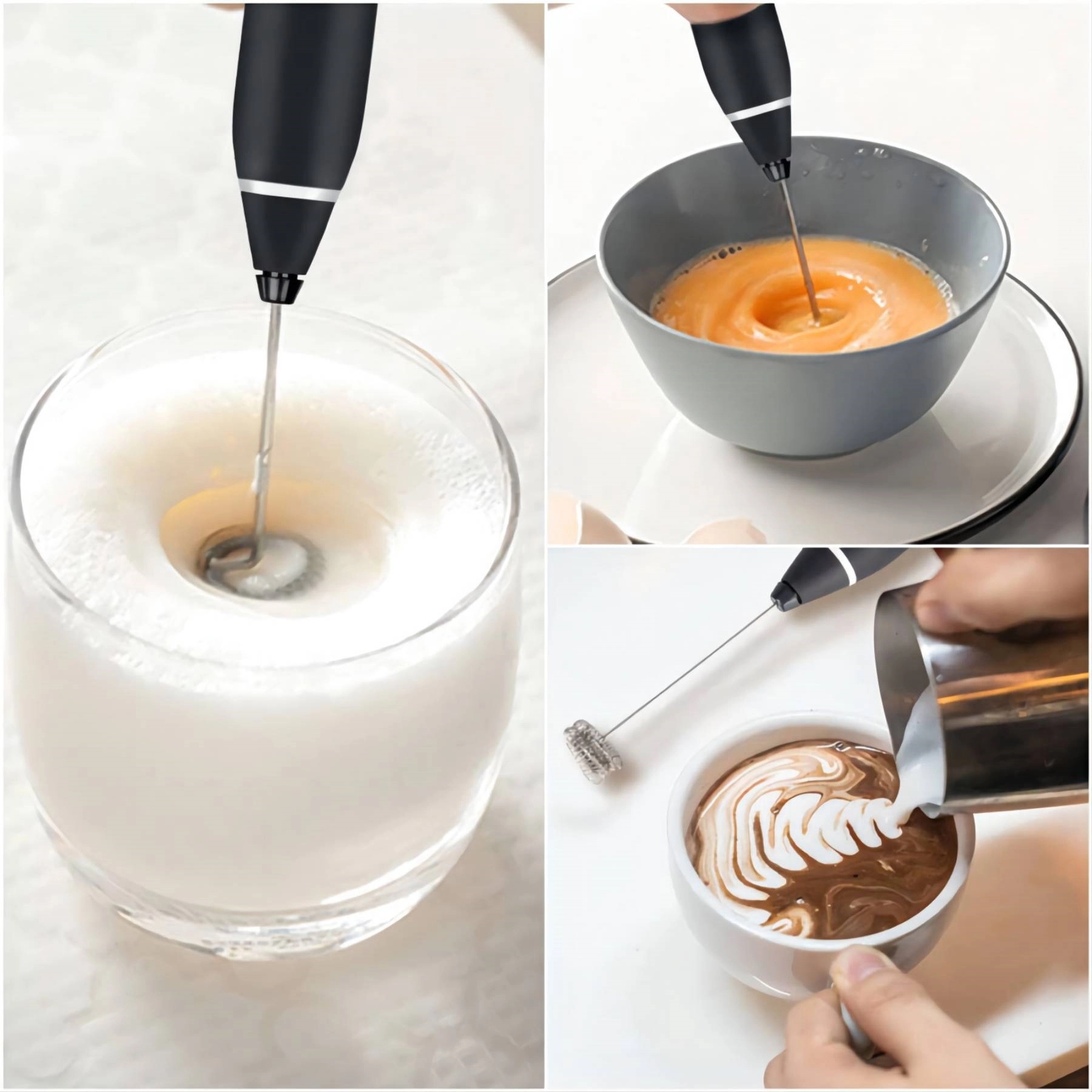 Rechargeable Milk Frother Electric Egg Beater 2