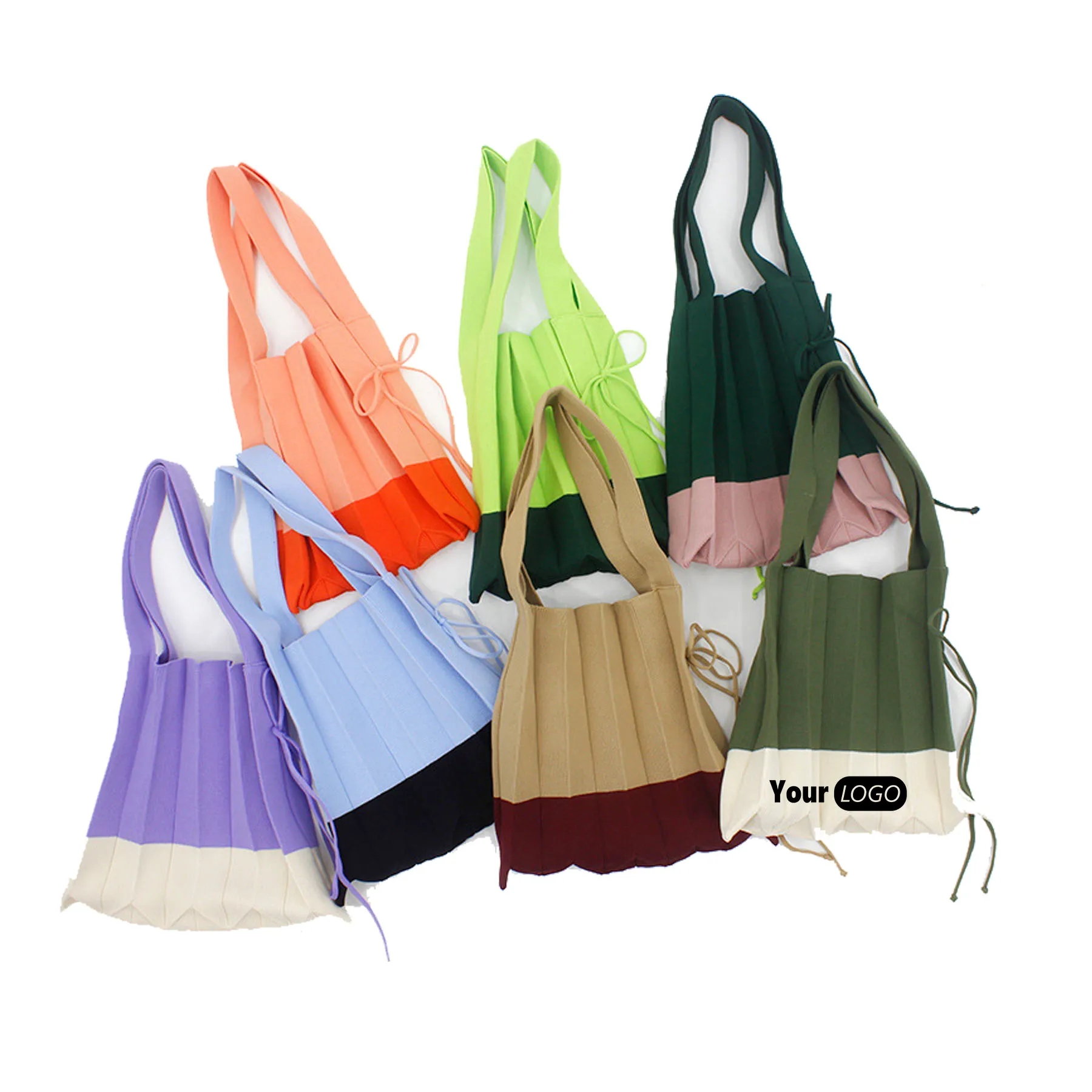 Pleats Knit Bag, custom tote bag with logo imprint 5