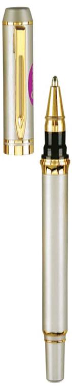 Sue Satin Nickel Rollerball Cap-Off Brass Pen 2