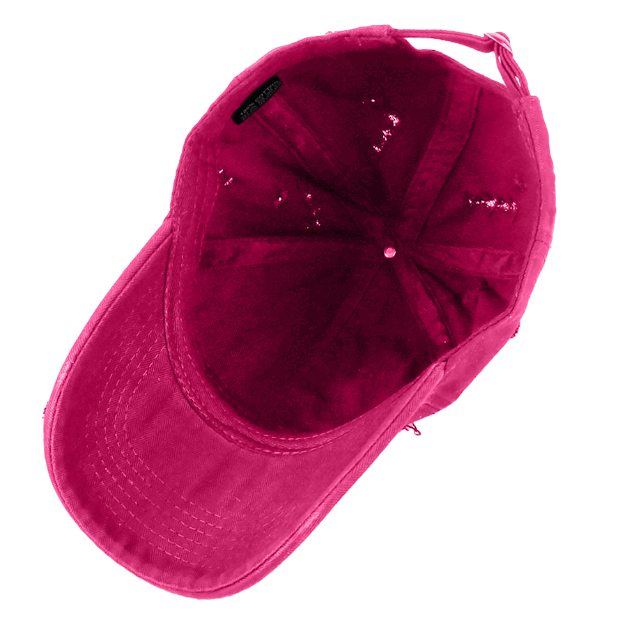 Stock Solid Color Ripped Cotton 6-Panel Baseball Cap 31