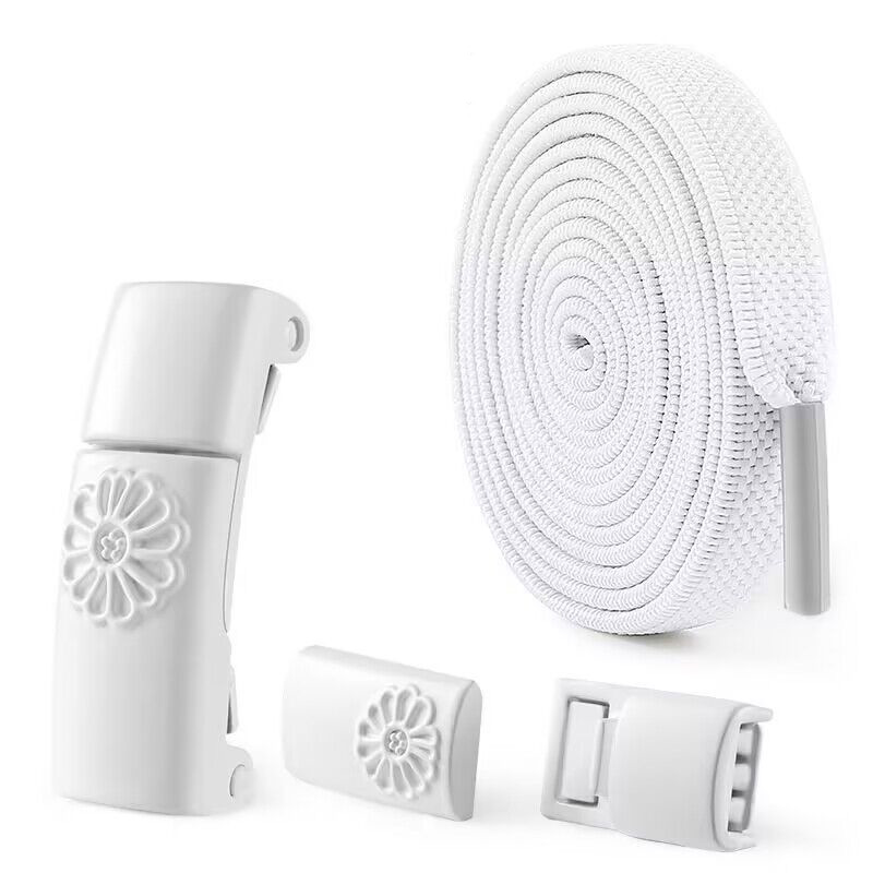 White No-Tie Elastic Shoelaces  2