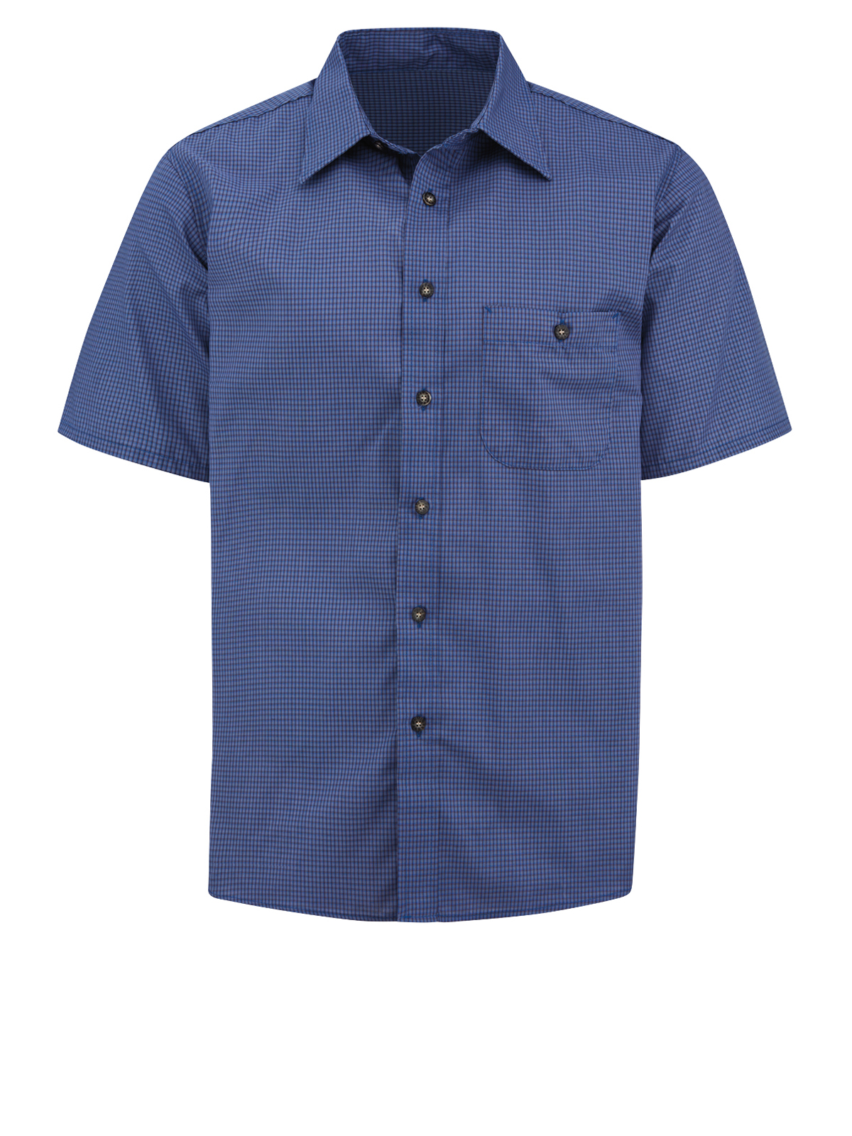 Red Kap Shirts -  Men's Short Sleeve Mini-Plaid Uniform Shirt