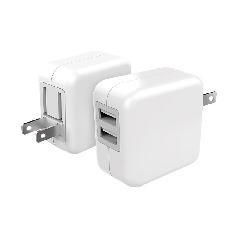 Dual USB Foldable AC Adapter for Travel 6