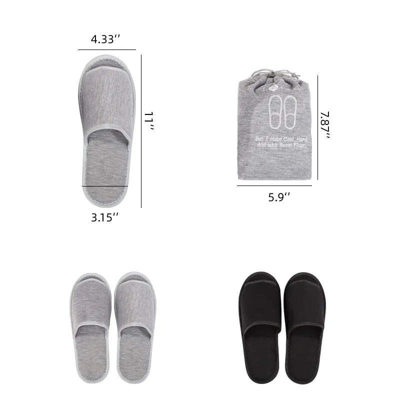 Portable Travel Slippers with Storage Bag 2