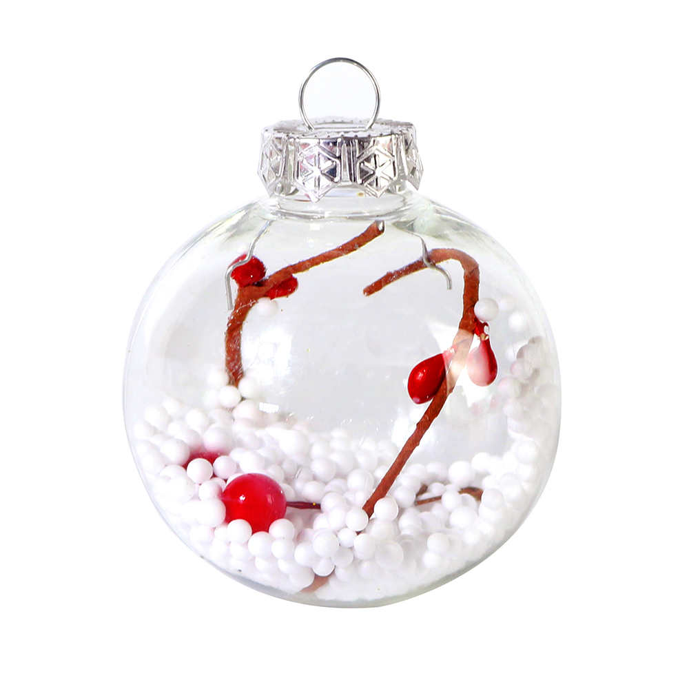 Christmas Tree 6pcs 6cm Transparent Decorative Ball Pendant 8