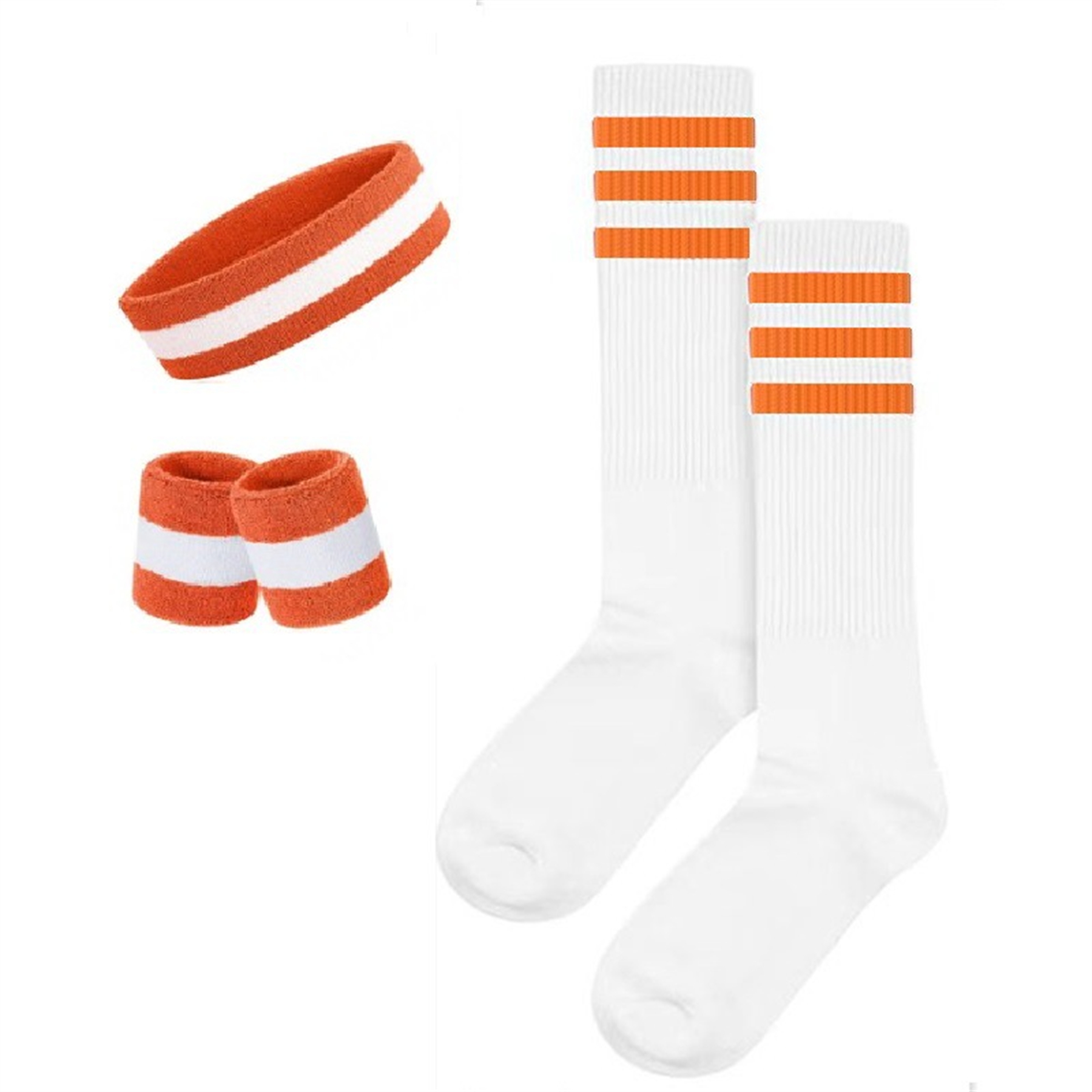 Striped Sweatband Socks Set 5