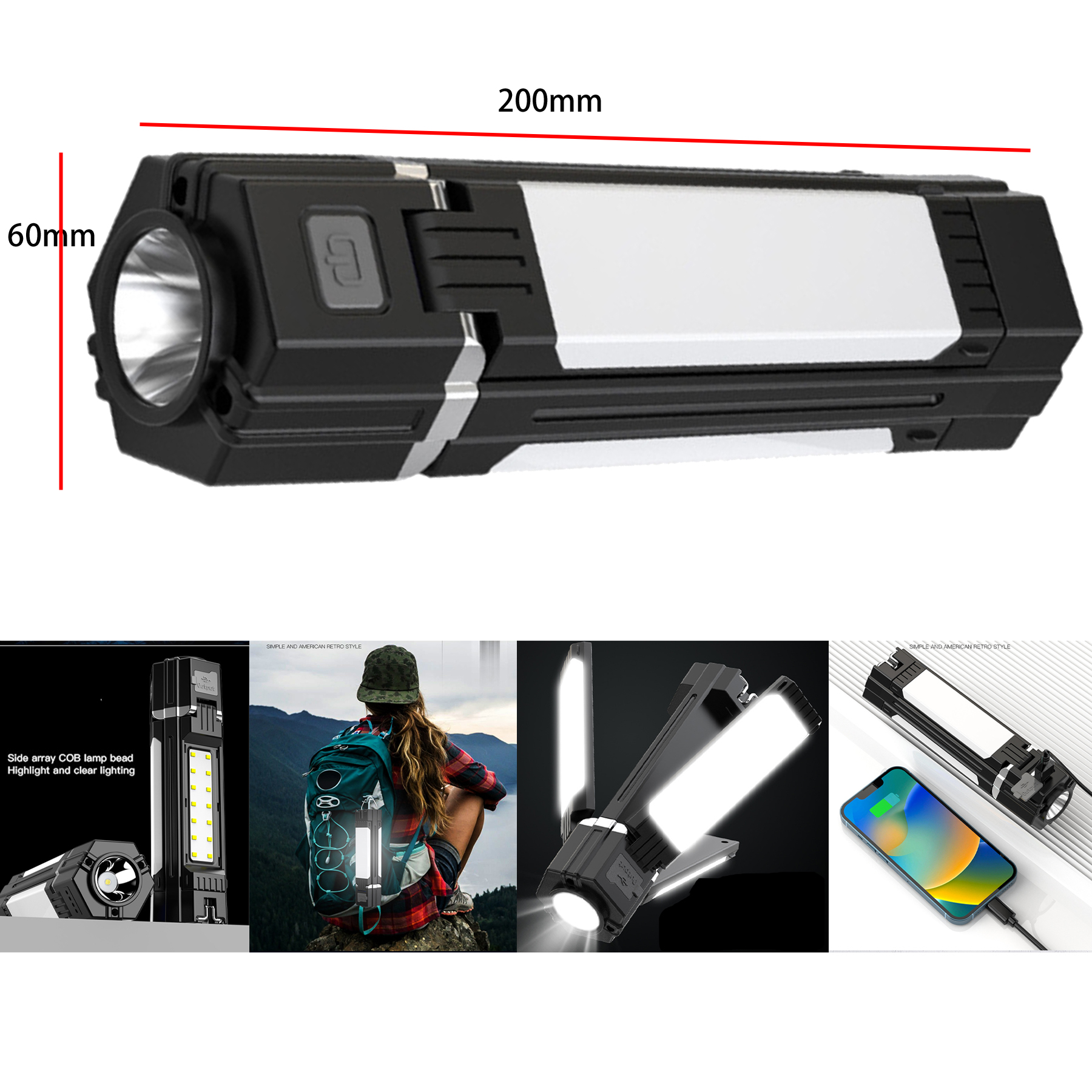 LED & COB Flashlight For Camping 2