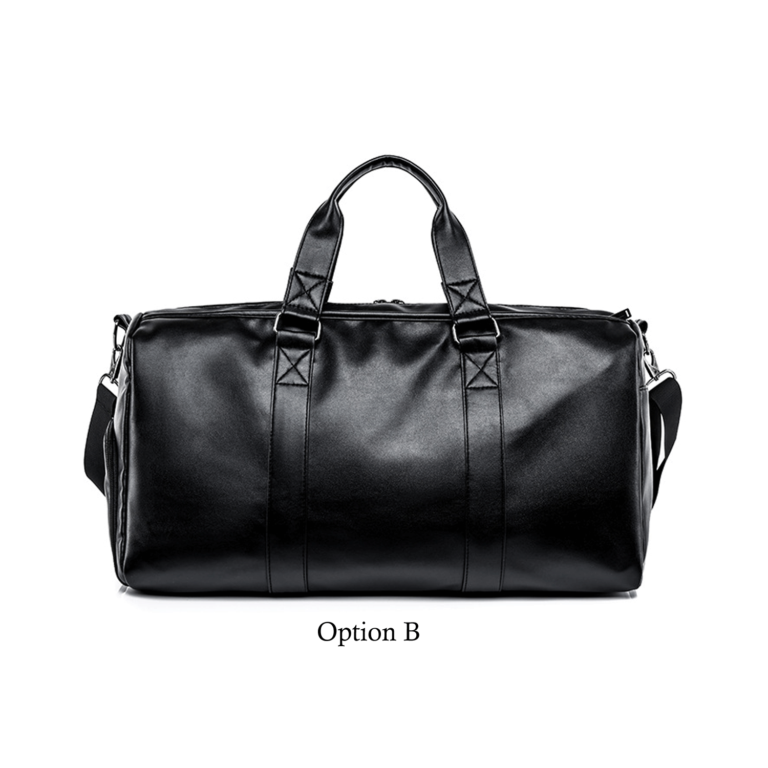 black spacious water-proof traveler PU leather Duffel Bag 21