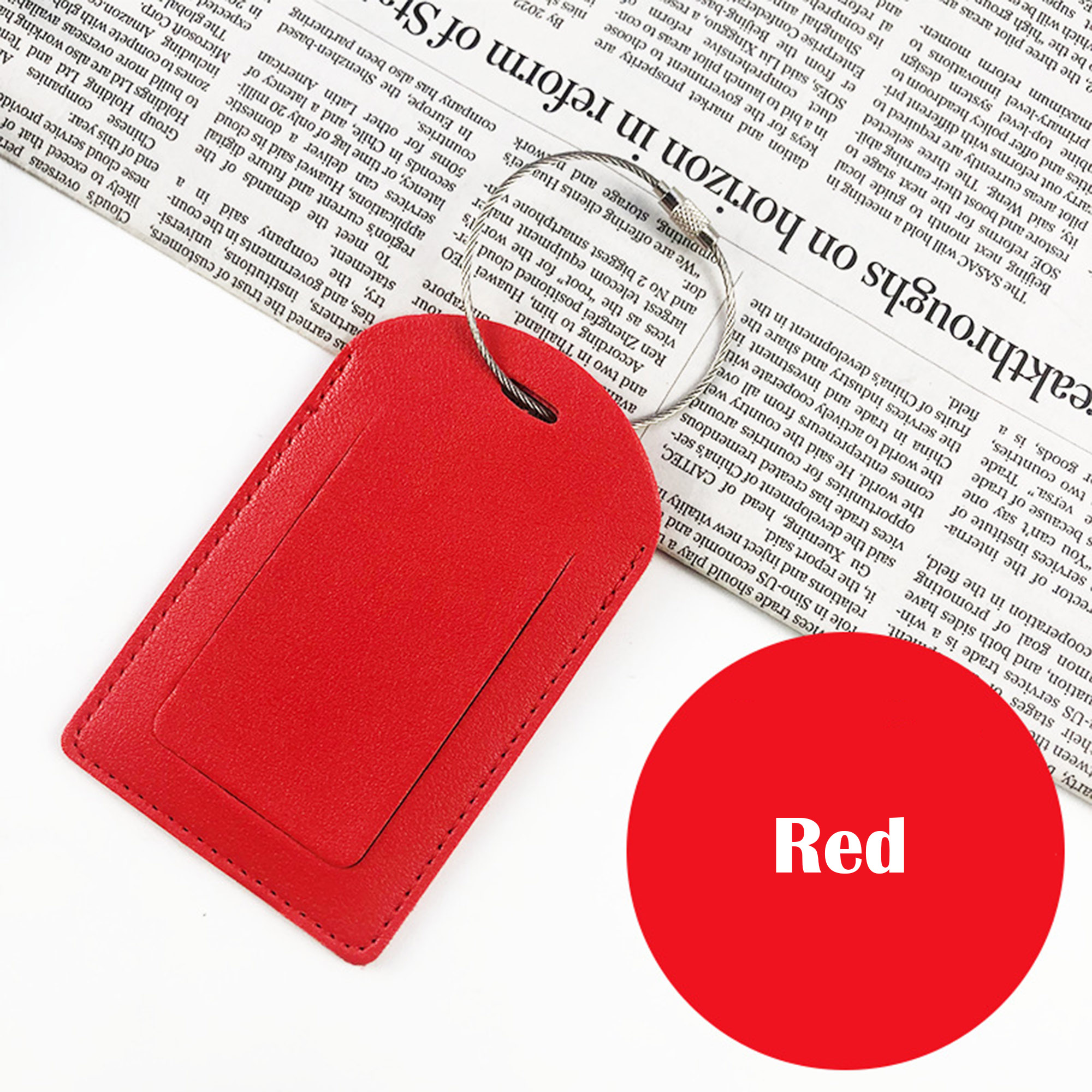 PU Leather Luggage Tags with Metal Loop 12