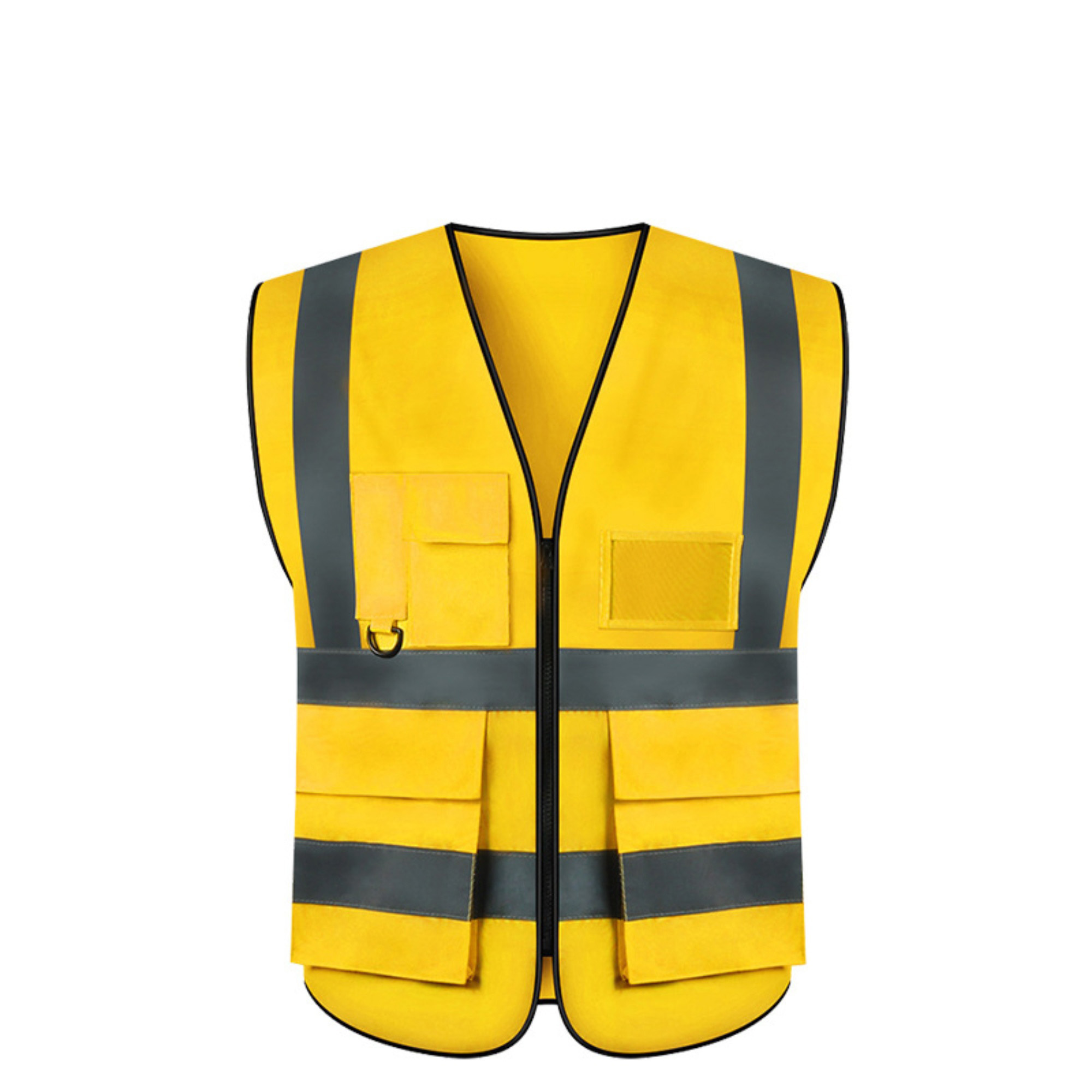 Multi-Pocket Safety Work Vest With Reflective Tape 9