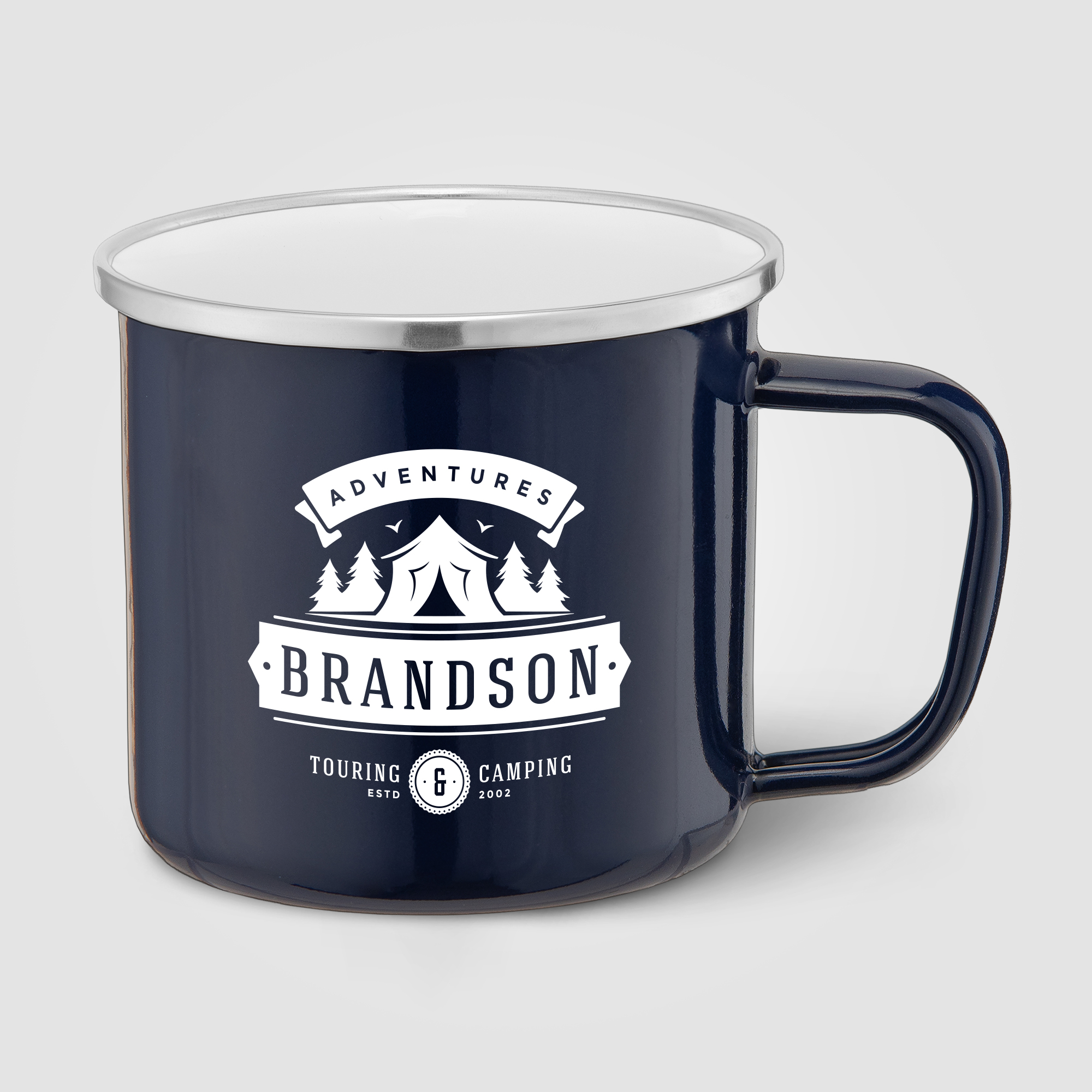 Wyoming - 13 oz. Enamel-Coated Campfire Mug with Stainless Rim 14