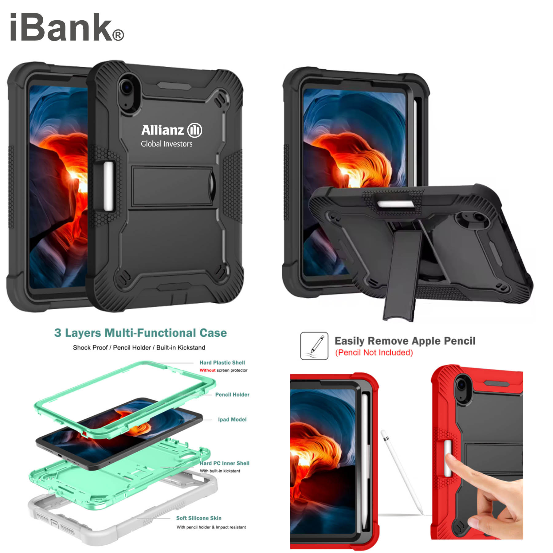 iBank ® Shockproof Case for iPad Mini 7 (A17 Pro) 2024 / Mini 6 8.3" 1