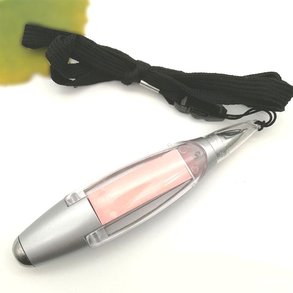 LED multifuncitional sticky note 1.0mm ballpoint pen with lanyard 10