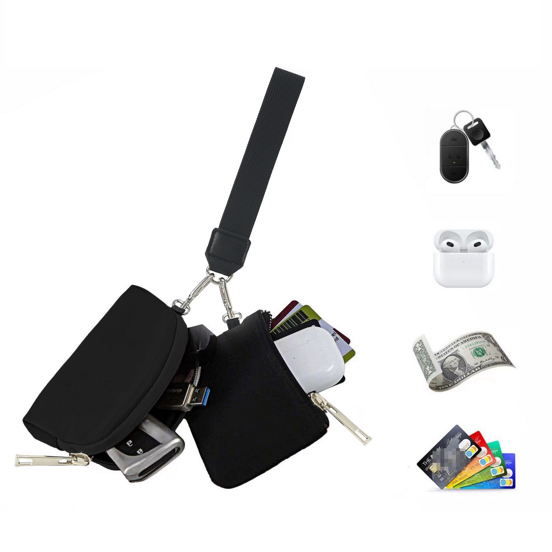 Portable Keychain Wristlet Wallet 2