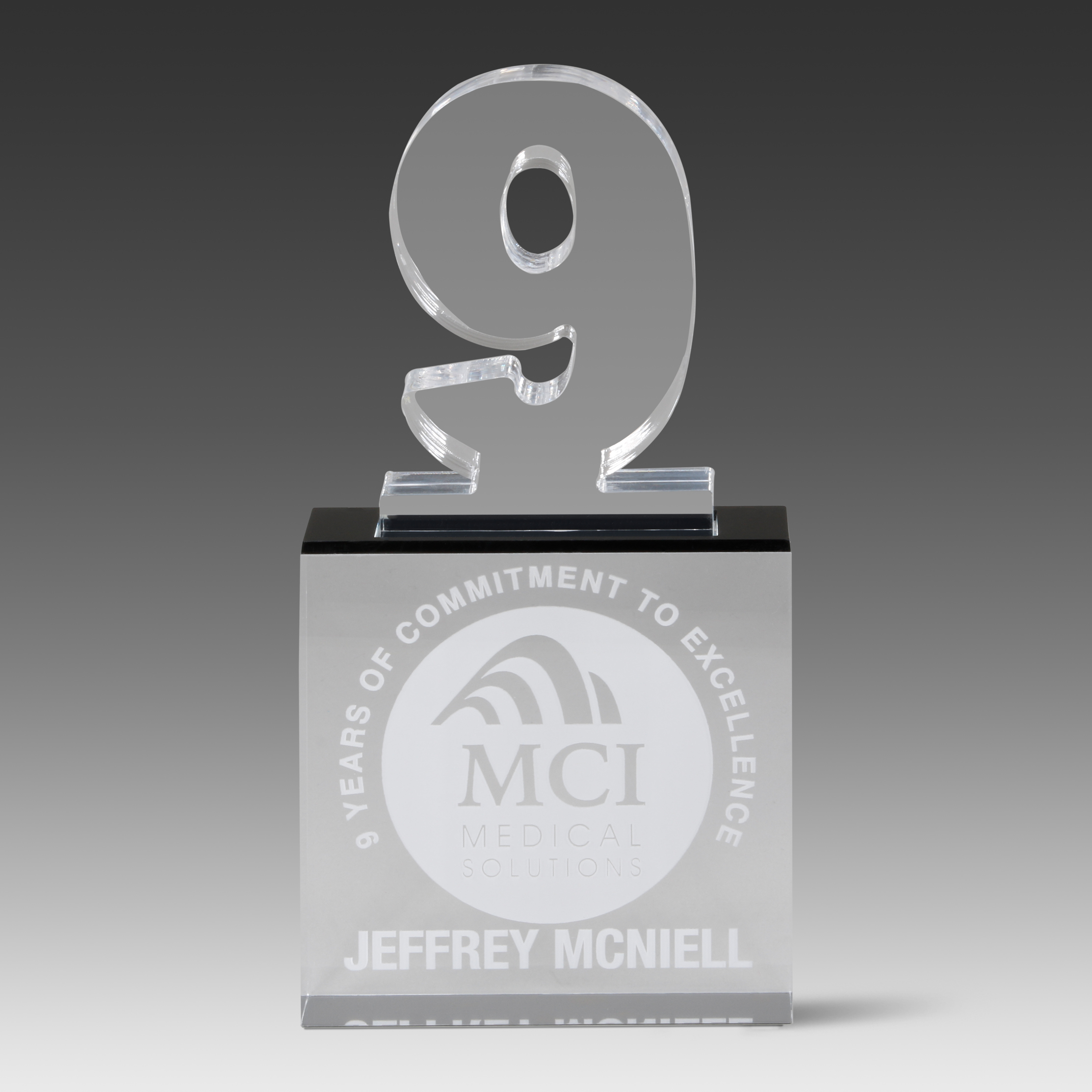 Recognition Number Award 9 (4" x 8" x 1") 2