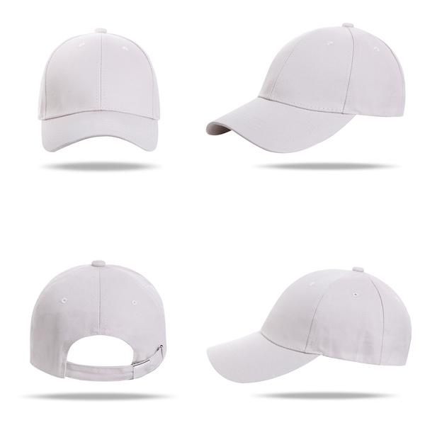 Stock Solid Color Cotton 6 Panel Cap, Double Buckle Back 20