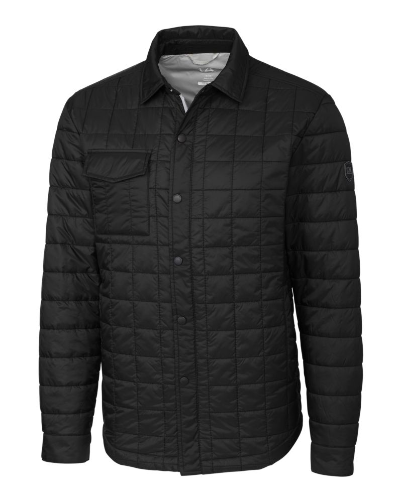 Cutter & Buck Rainier Recycled Insulated Puffer Mens Big & Tall Full Zip Shirt Jacket Big & Tall 20