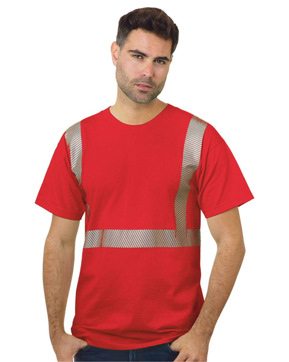 Unisex USA-Made Hi-Visibility Comfort Trim T-Shirt - 3700 18