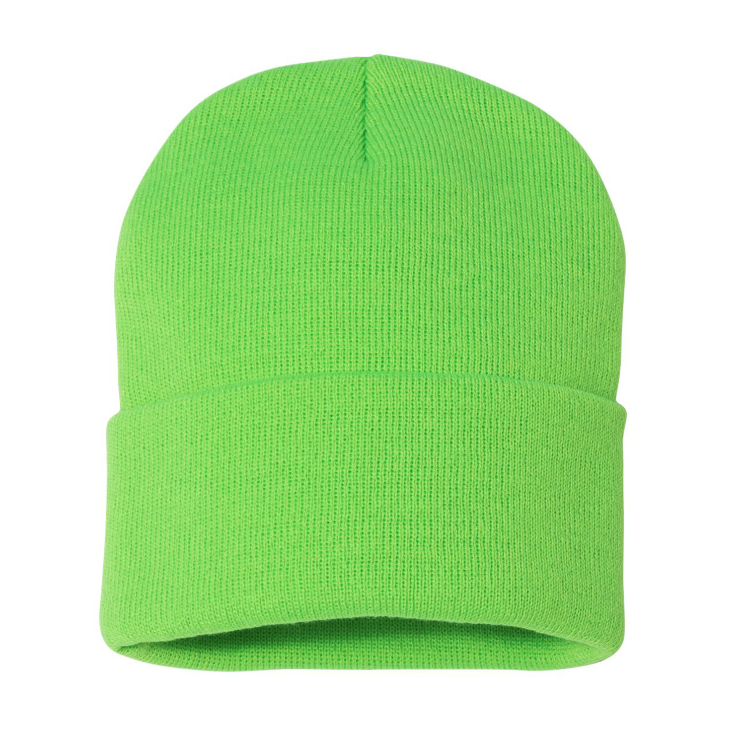 Solid Cuffed Beanie w/ Sewn Woven Patch 62