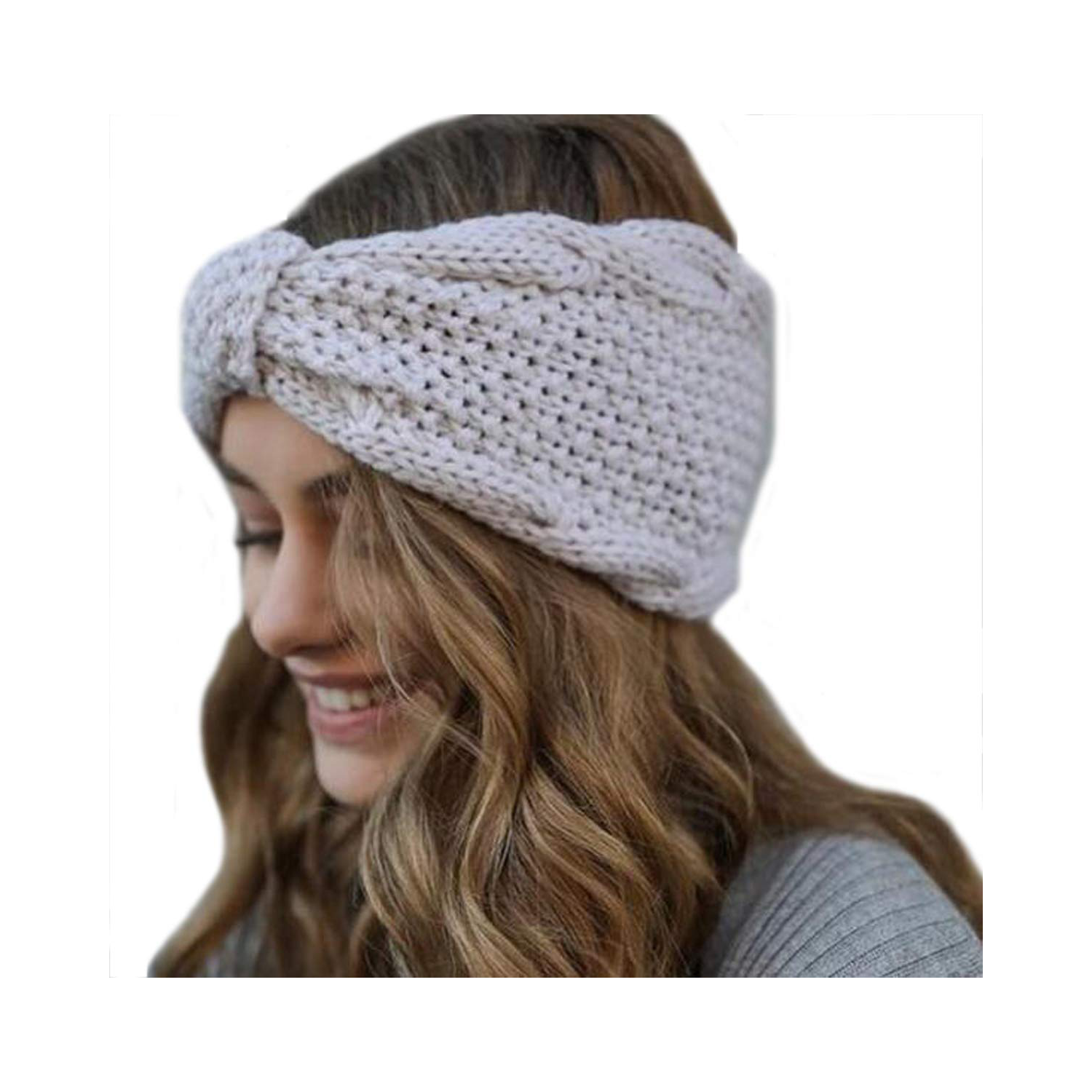 Womens Knit Wide Twist Bow Hair Bands Headband 2