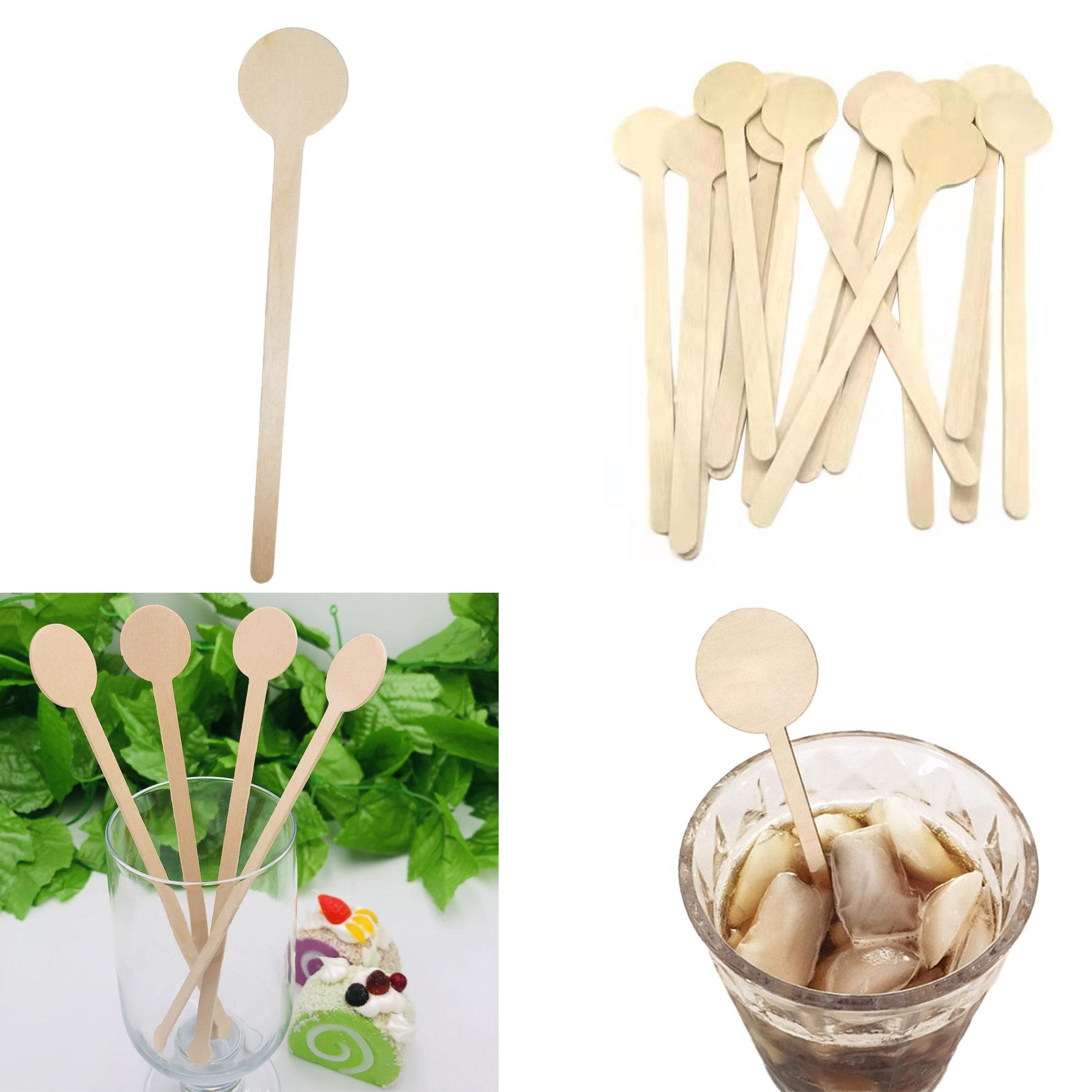 Round Head Wooden Coffee Stirrer 2