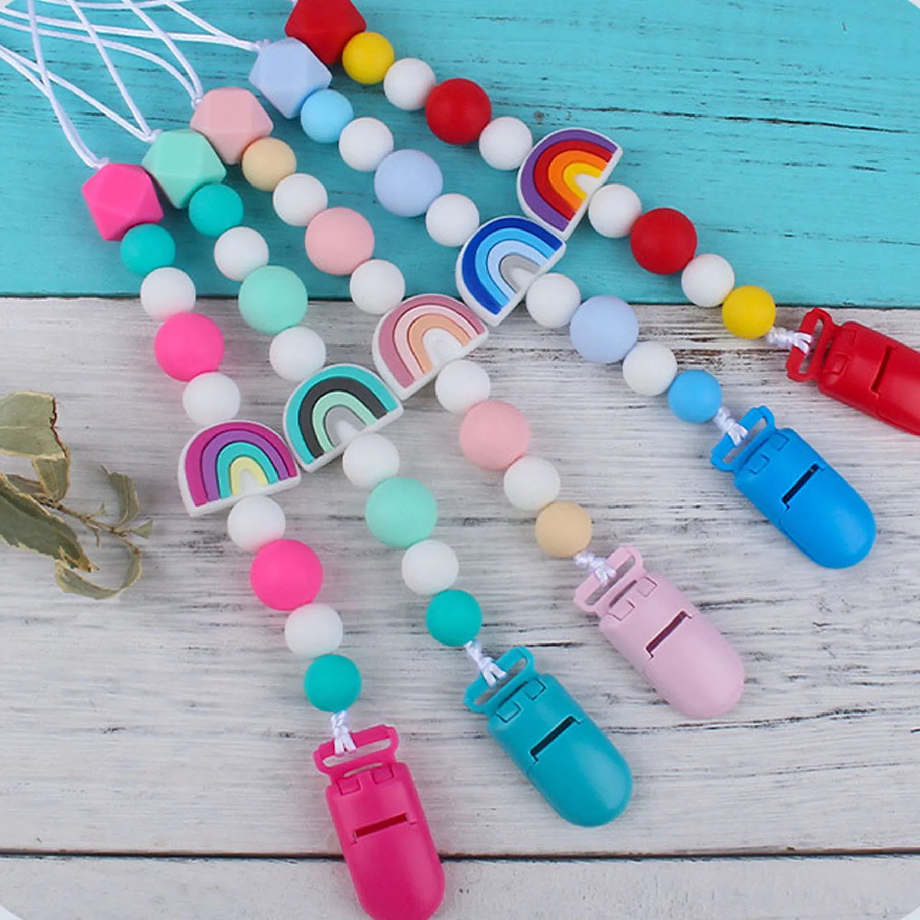 Rainbow Silicone Pacifier Chain 3