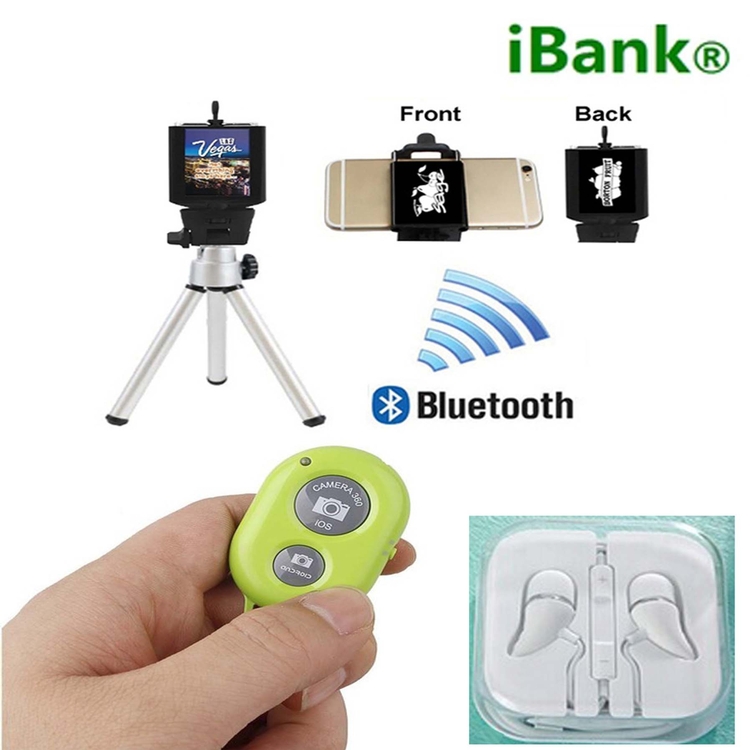 iBank ® Smartphone Tripod+Bluetooth Shutter+Headphones & Mic 2