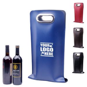 Premium PU Leather Wine Bag With Window And Elegant Metal Handles 19