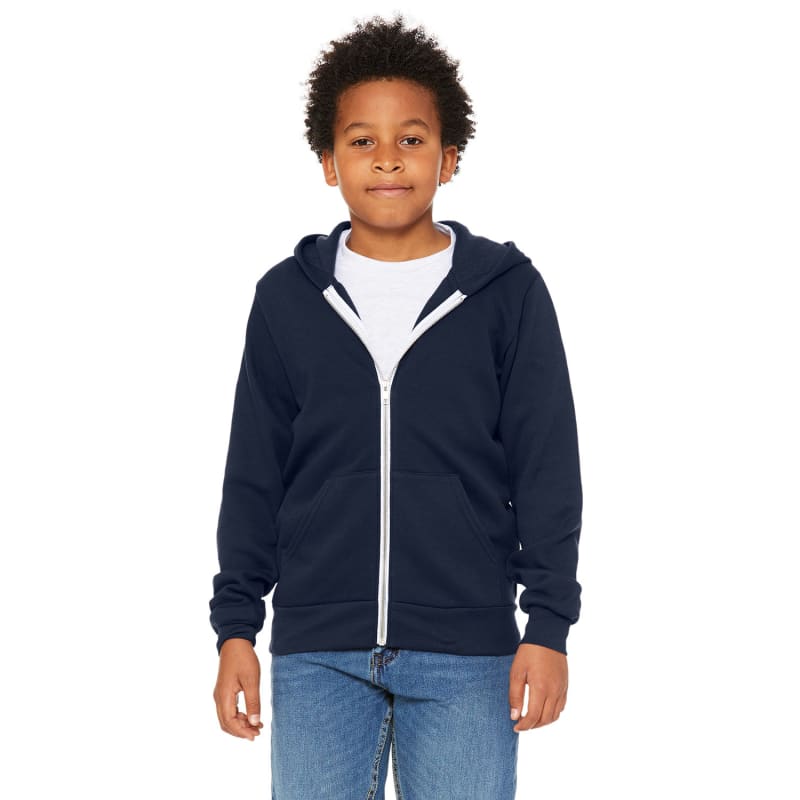 Bella + Canvas Youth Sponge Fleece Full-Zip Hooded Sweatshirt 24