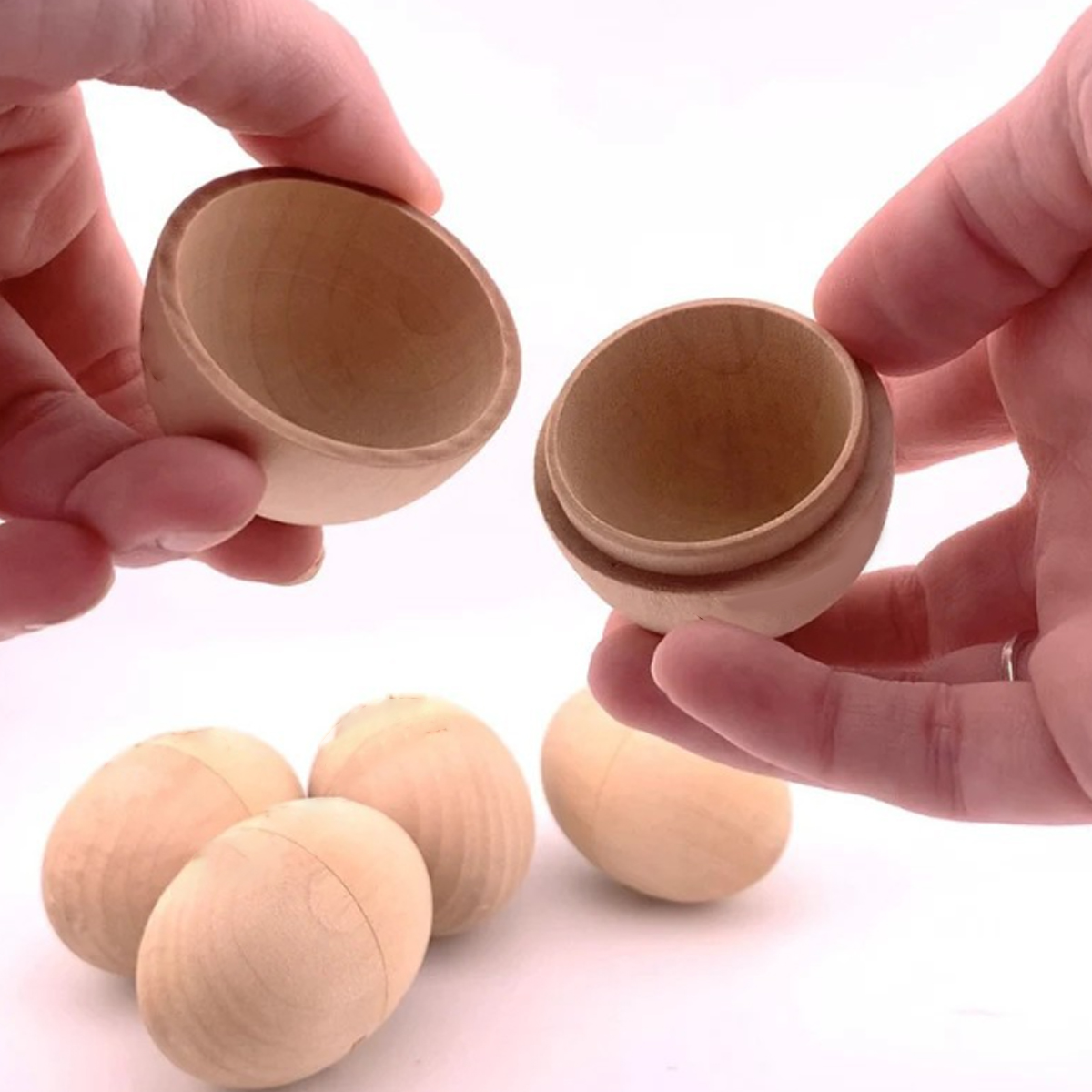 Wooden Easter Eggs Engraved Natural 4