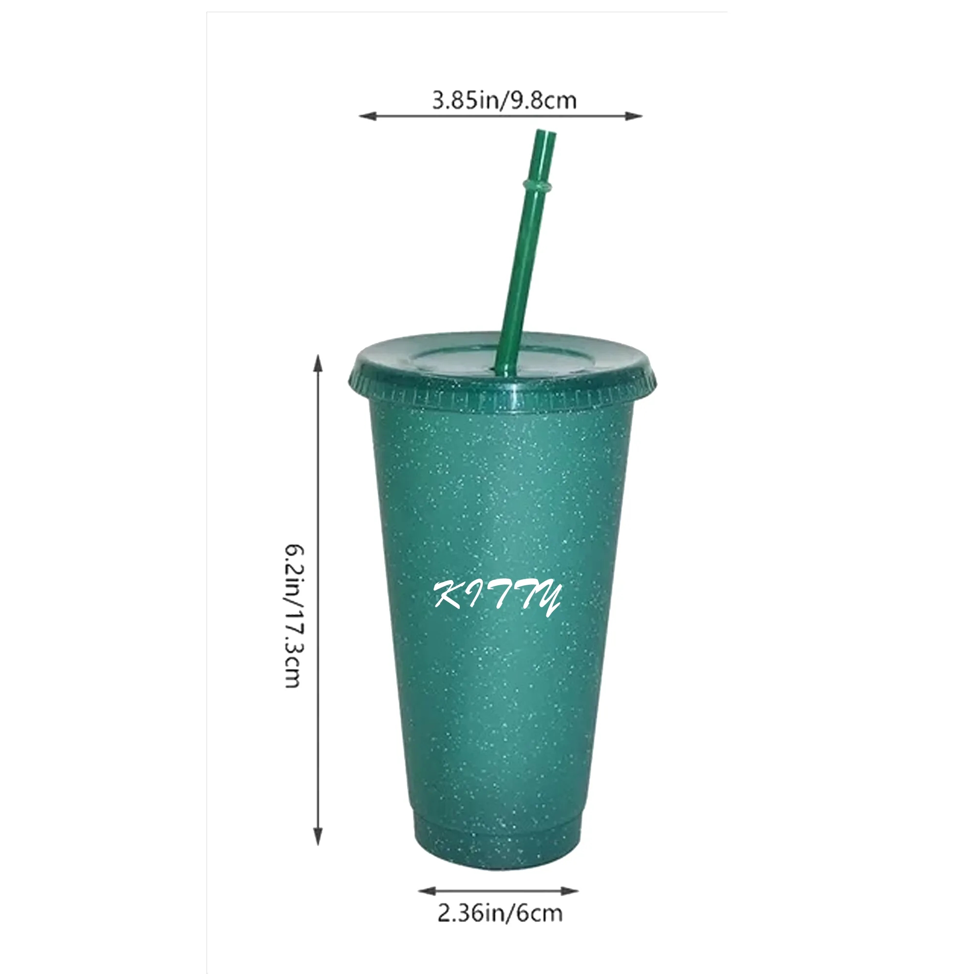 24Oz Glitter Straw Cup - Large-Capacity Single-Layer 4