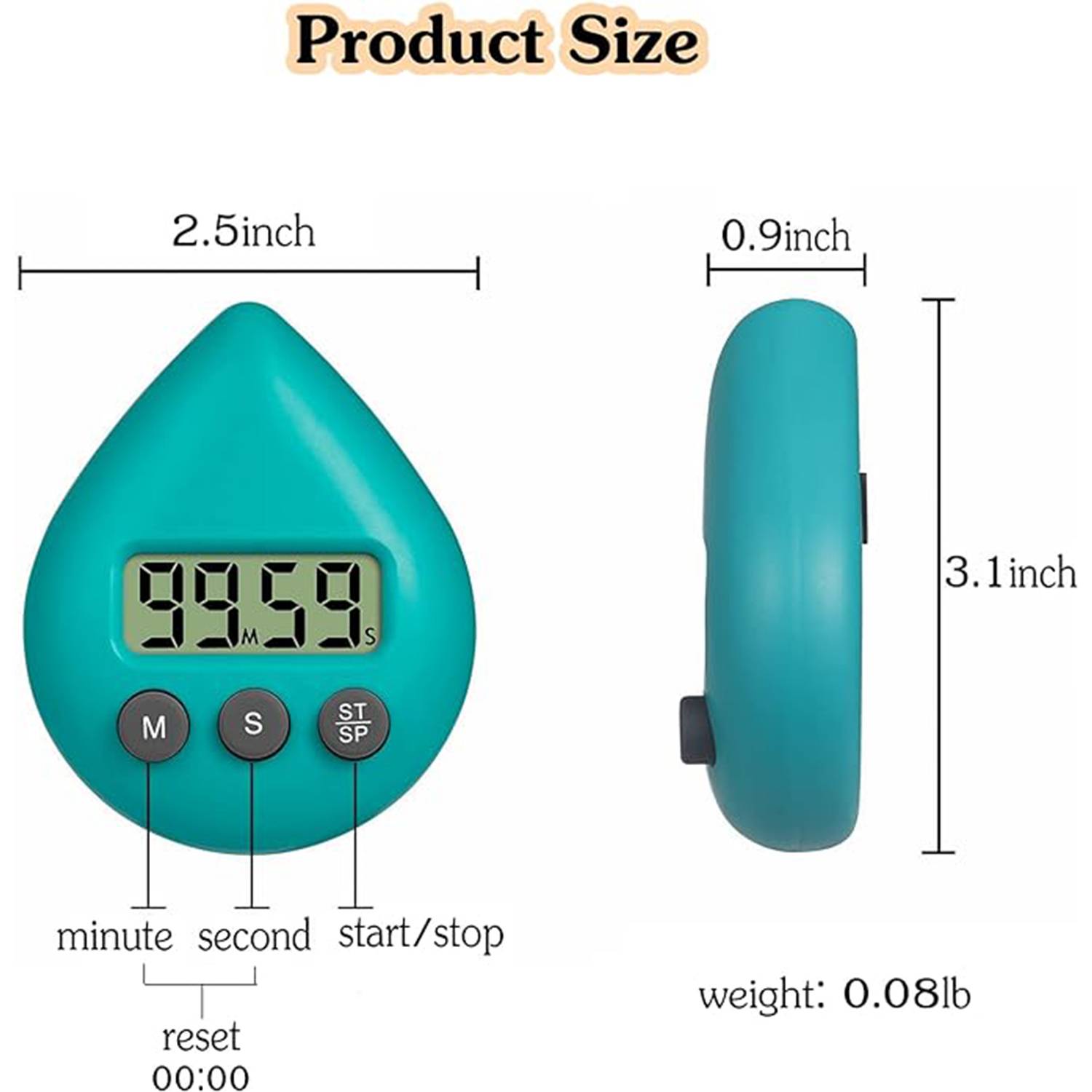 Teardrop-shaped electronic timer 1